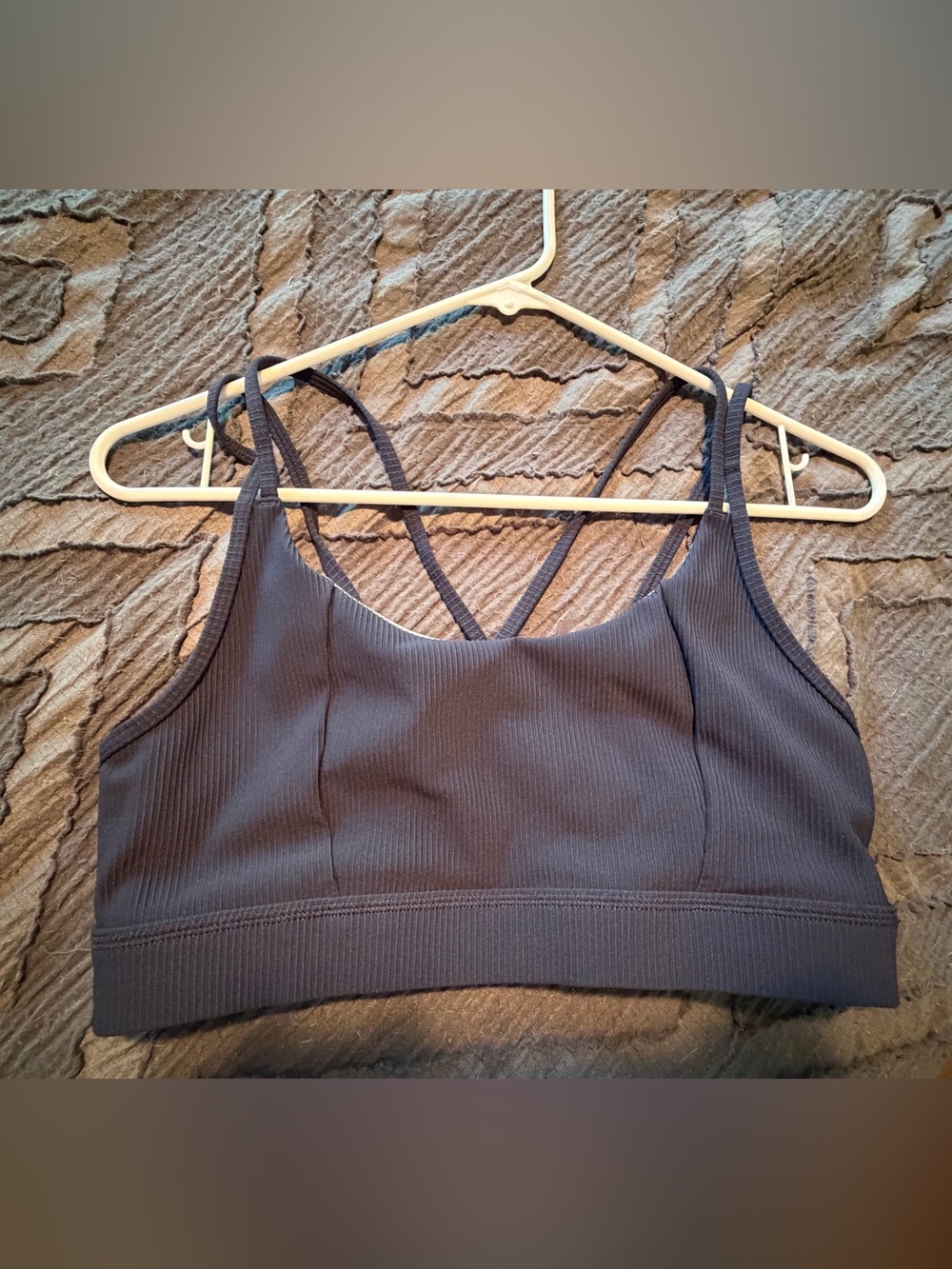 Born Primitive Ribbed Strappy Sports Bra Navy Blue - Large